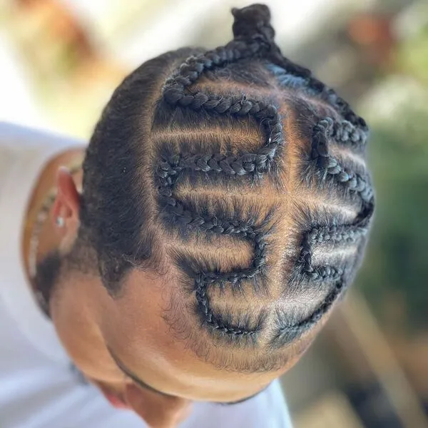 Wavy-Braids-Man-Bun-Style-Hairstyle